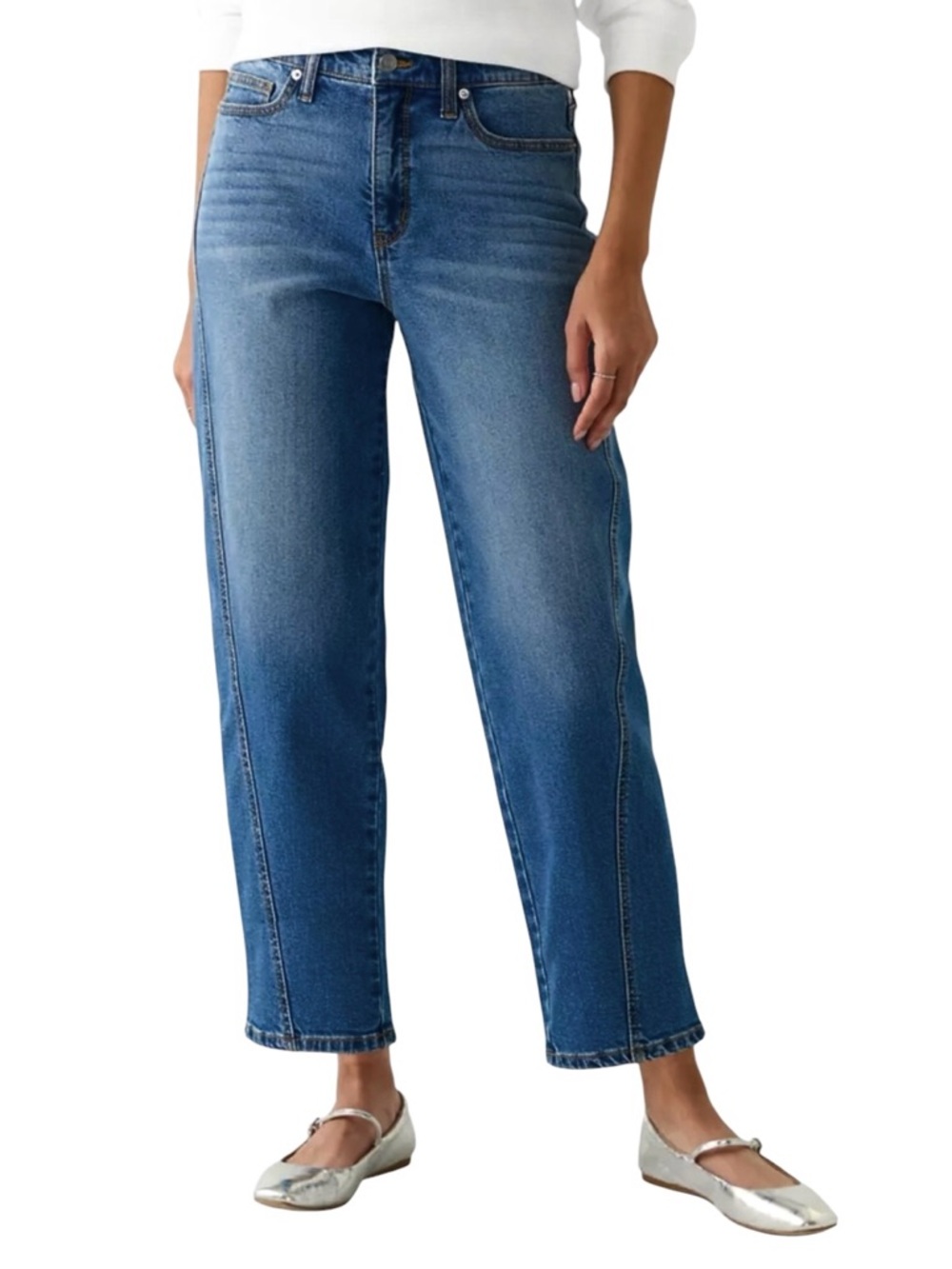 ✨ Crown & Ivy Straight Relaxed Ankle Jeans Sz 10 Medium Wash Women’s Boho